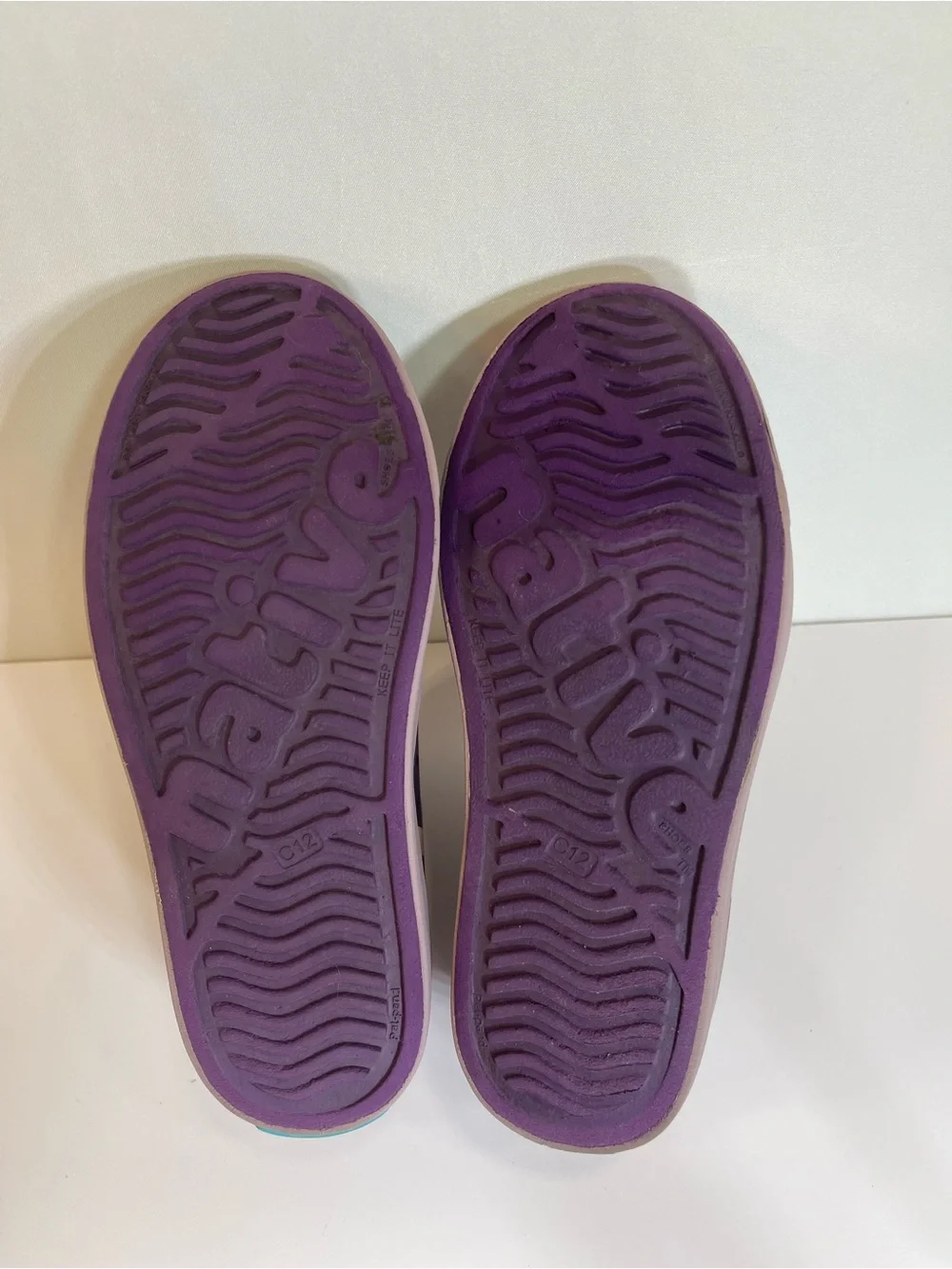 Native Jefferson Shoes Purple Little Kids Child C12 Rubber / Water Shoe Girls
